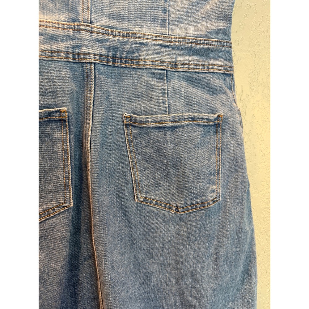 Draper James Blue Denim Button Front Short Sleeve Mini Shirt Dress Size 12 - Picture 9 of 9